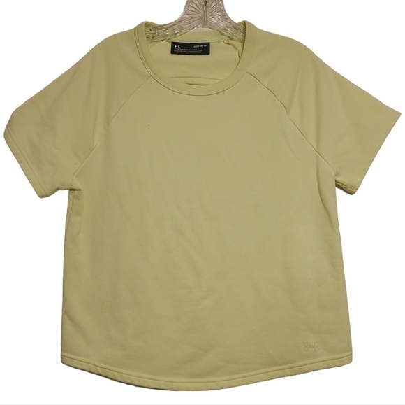 Under Armour | Women's Neon Yellow Short Sleeve Sweatershirt (Size Medium) - Picture 1 of 11